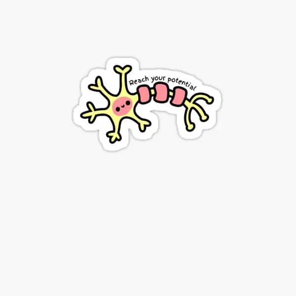 Reach Your Potential Cute Neuron Psy Stickers for Decorations Anime Bumper Window Luggage Home Wall Car Kid Water Bottles Room
