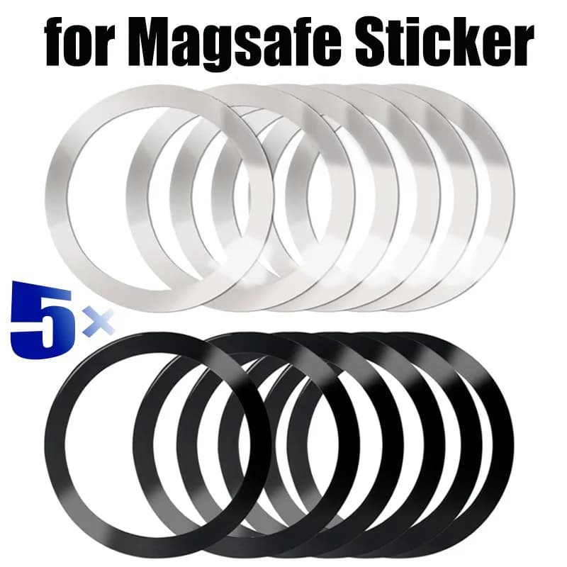 5-1 pezzi adesivi universali per anelli metallici per telefono caricabatterie wireless Magsafe adesivo in lamiera di ferro magnete supporto per telefono cellulare per auto
