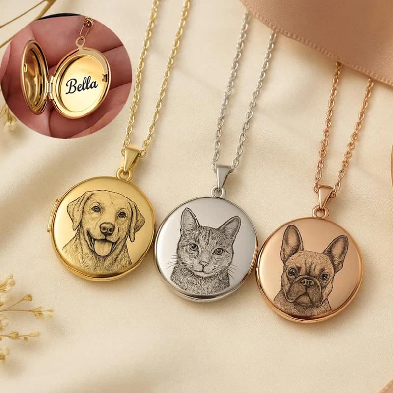 Custom Circle Dog Cat Photo Tag Pendant Necklace Stainless Steel Cutecore Valentine Day Gifts Picture Name Personalized Necklace