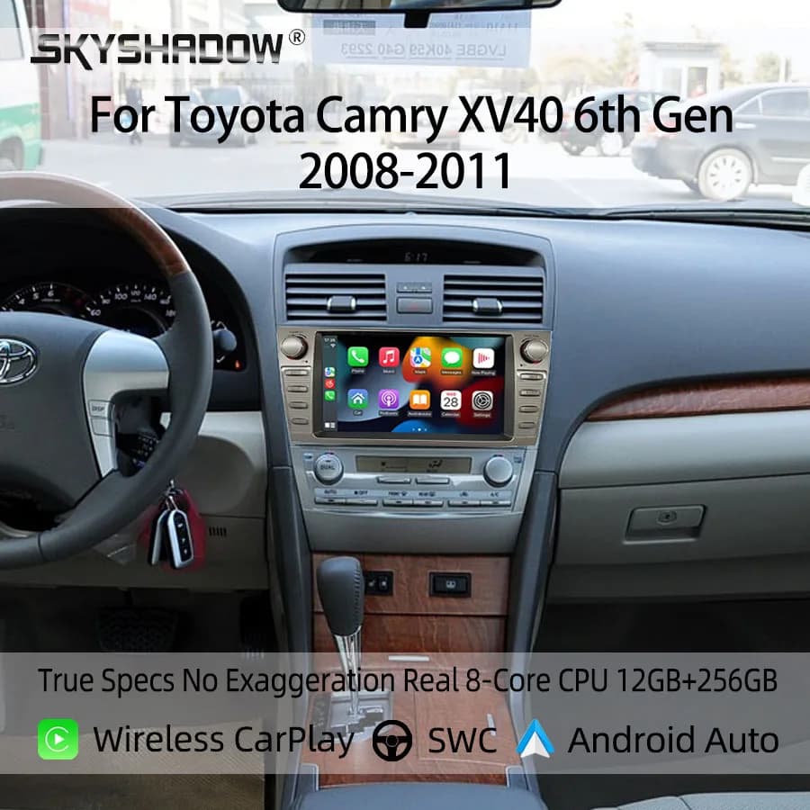 Car Radio For Toyota Camry XV40 6th Gen 2008-2011 Wireless CarPlay Android Auto Navigation Stereo Car Multimedia Radio Player