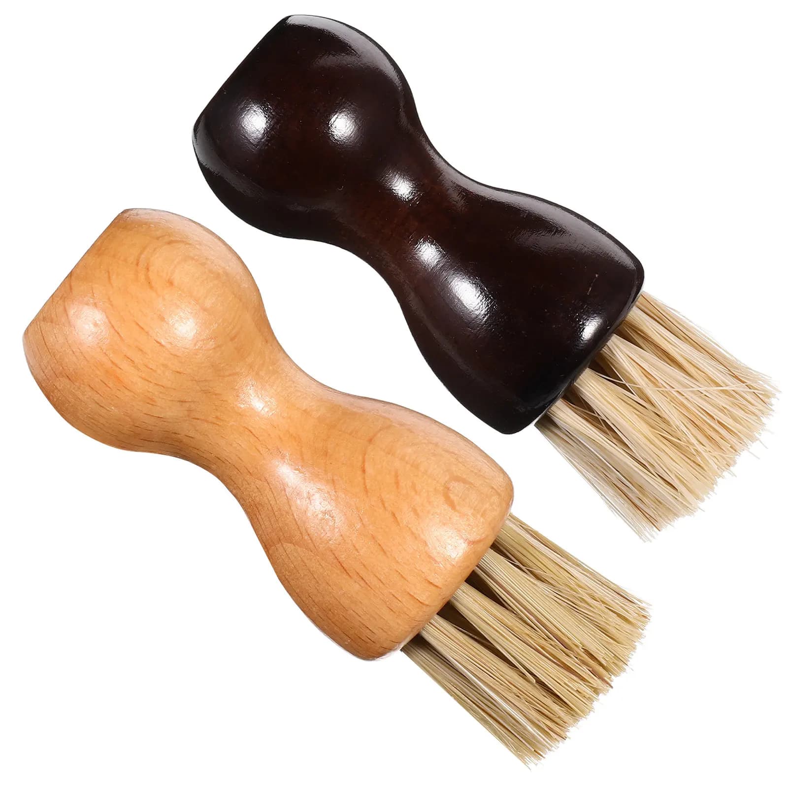 2 spazzole ovali mini per scarpe, applicatore di lucidante con setole morbide per la pulizia e la cura di scarpe e stivali