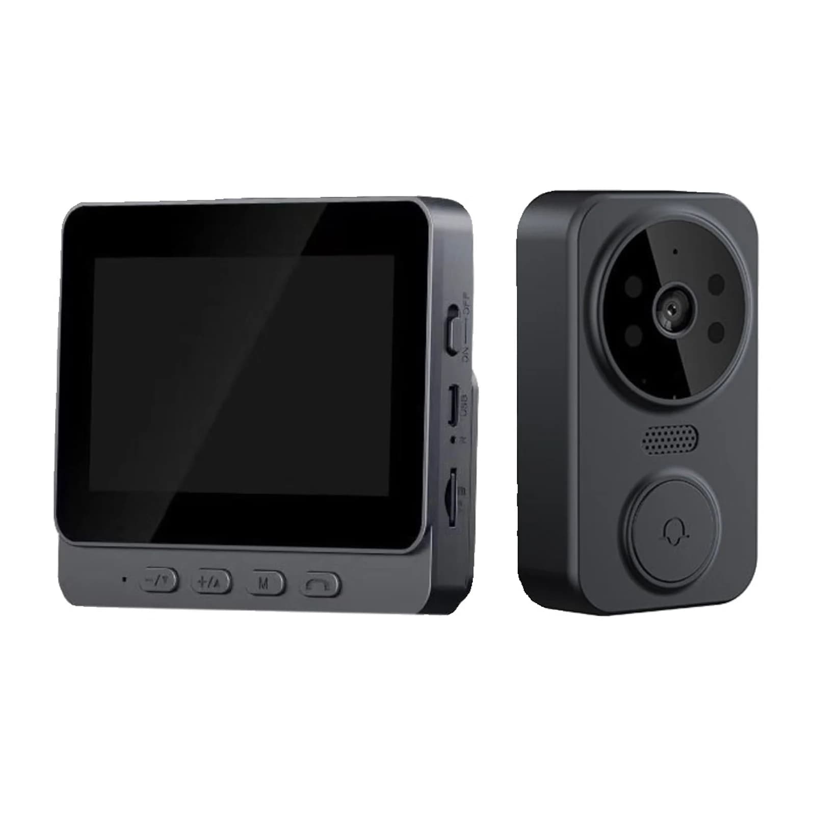 Campanello con Telecamera di Sicurezza Wireless per Casa, Sistema Videocitofonico Senza Fili