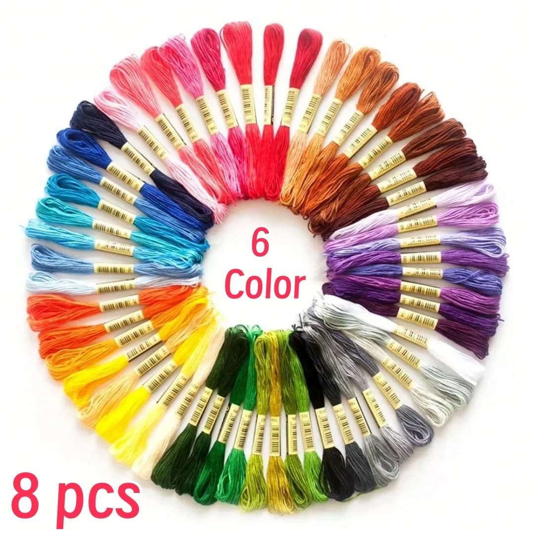 8 Pz/lotto Punto Croce Fili Da Ricamo In Cotone Fili Per Cucire FAI DA TE Per Il Filo Interdentale Kit di Lavoro A Maglia Spiraea Accessori Per Cucire