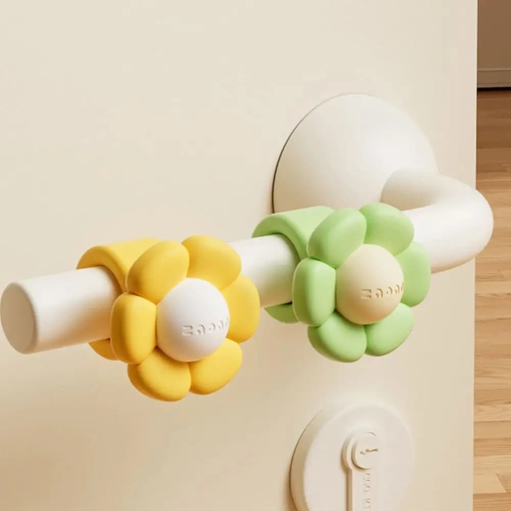 Paracolpi per Maniglia in Silicone a Forma di Fiore, Protezione Anticollisione per Maniglie, Ammortizzatore Silenzioso per Maniglia Porta