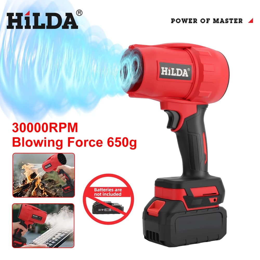 HILDA Ventilatore elettrico senza fili Ventilatore portatile per tempeste Ventilatore da neve portatile 30000 giri/min Purificatore d'aria per batteria Makita