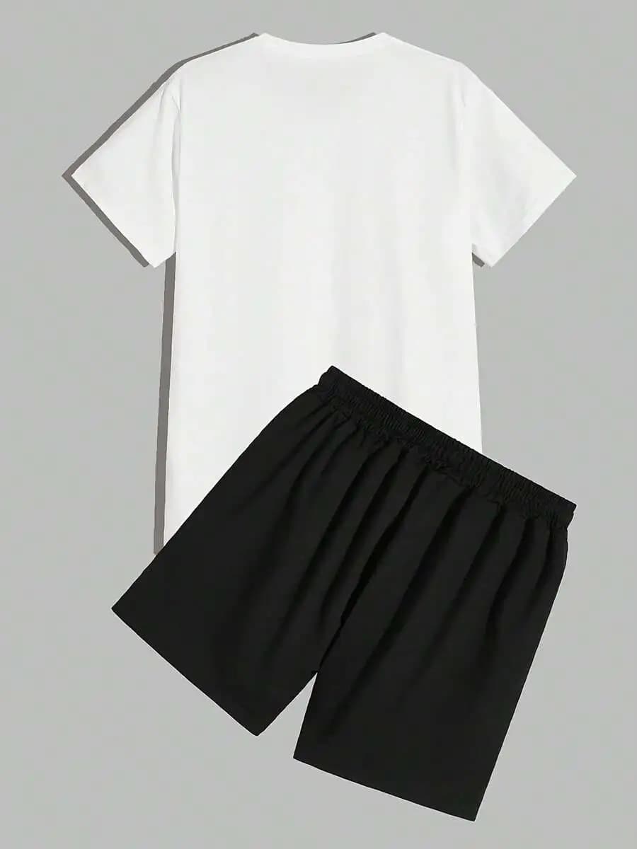 NUDEA Men'S Short-Sleeve T-Shirt With Dog Dad Graphic And Fitted Shorts, A Two-Piece Casual Sports Outfit Perfect For Spring