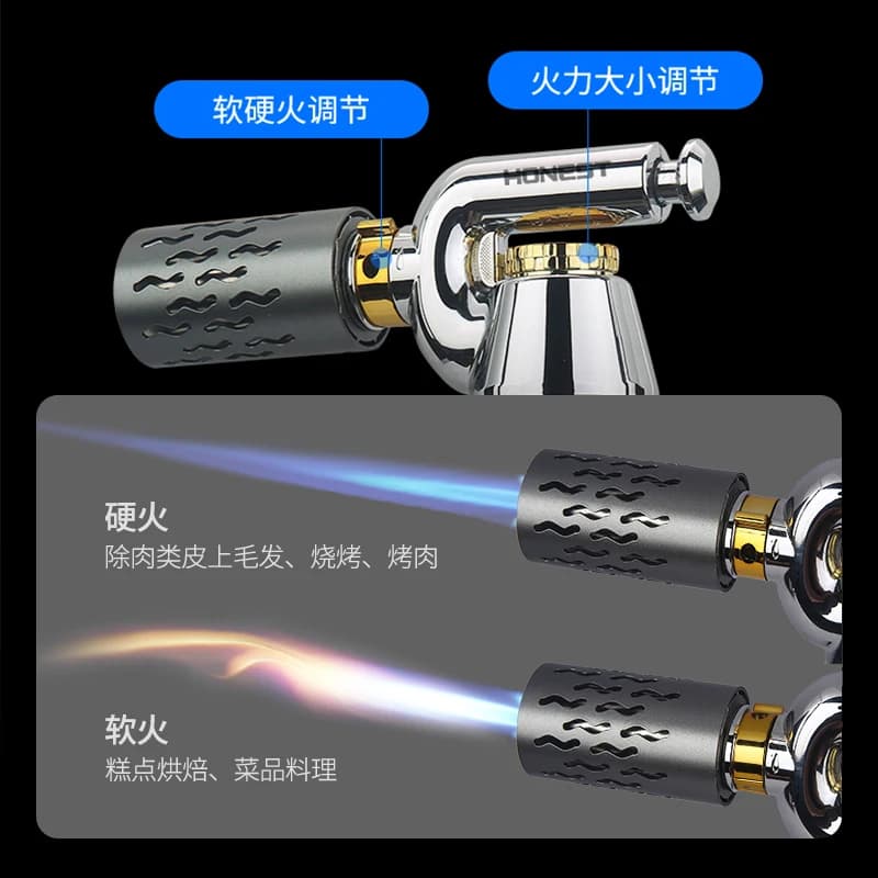 HONEST New Multifunctional Windproof Spray Gun High Temperature Welding Gun, Outdoor Barbecue Kitchen Cooking Inflatable Lighter