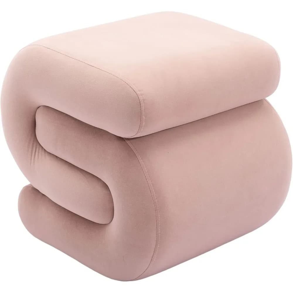 Sgabello da toeletta, pouf moderno a forma di S, poggiapiedi ottomano, sedia da trucco, sgabello sotto la scrivania, sedile da pavimento decorativo
