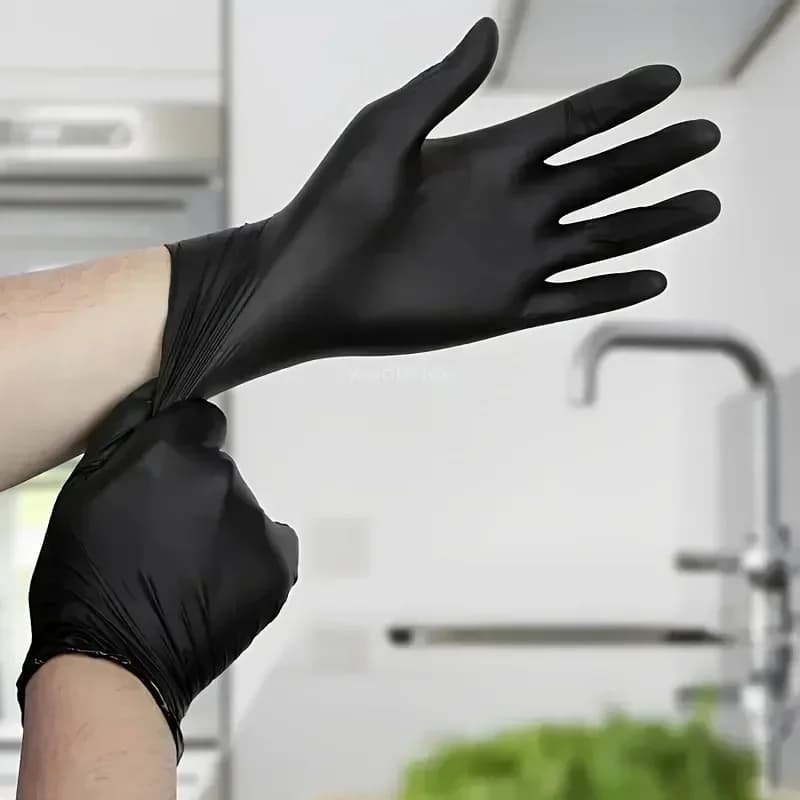 10-100 pezzi guanti monouso guanti di gomma nera in nitrile strumenti per la pulizia della casa lavoro in lattice cucina per moto lavare i piatti