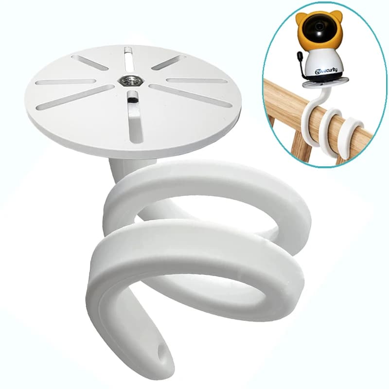 Supporto flessibile per baby monitor per culla Supporto per videocamera per bambini per SM50W Supporto per telecamera IP con avvolgimento e piegatura Senza fori Nessun danno al muro Mensola per fotocamera per bambini p