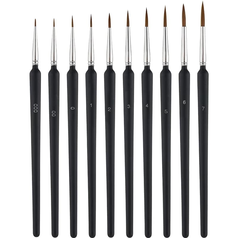 11pcs Miniature Paint Brushes Set Fine Detail Paint Brush Fine Mini Artist Brush For Watercolor Painting Acrylic Face Paint
