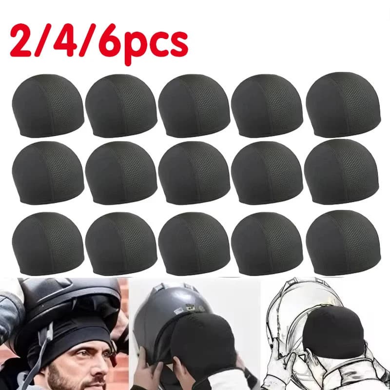 2/4/6 Pezzi Sottocasco Moto Traspirante ad Asciugatura Rapida, Cappello Sottocasco da Corsa, Berretto Sottocasco per Motocross