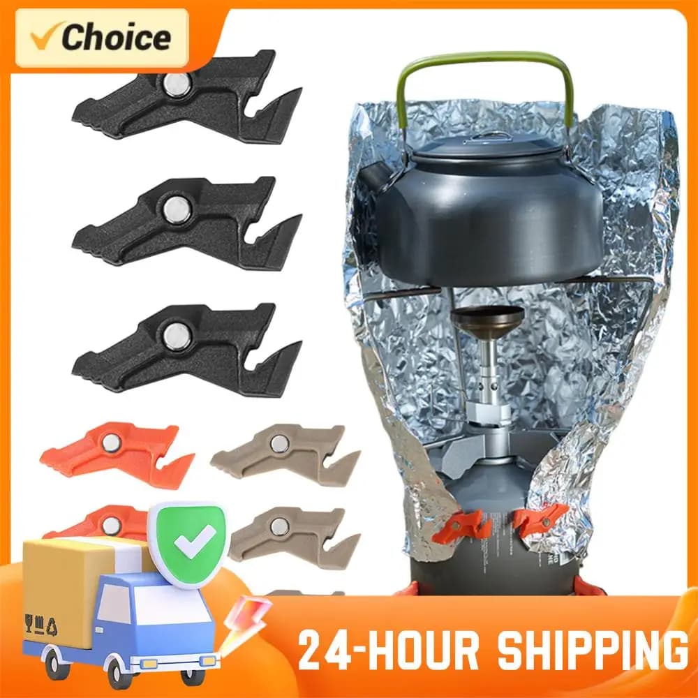 3PCS Magnetic Tripod Camping Stove Stand Multifunctional Outdoor Stove Holder Camping Stove Bottle Shelf for Camping Tools