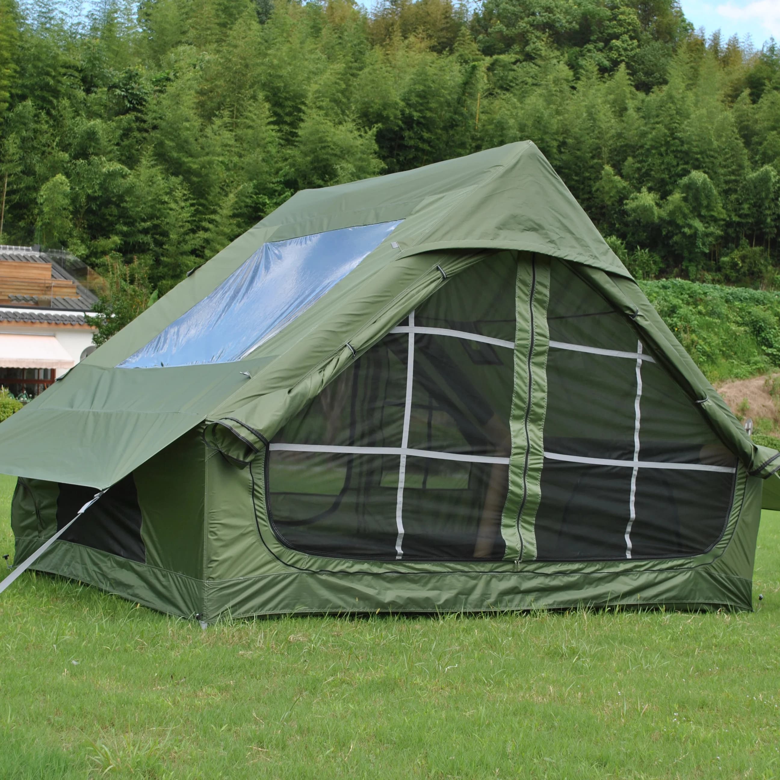 Inflatable Tent with Skylight and Stove Jack Skylight, Stove Jack Included, Inflatable Outdoor Camping, Quick Pitch Design