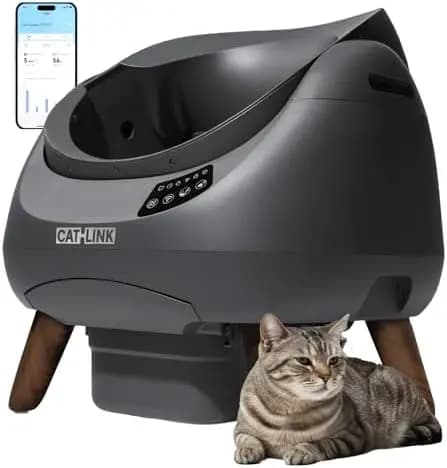 Self Cleaning Cat Litter Box Open-X, 5G & 2.4G WiFi, Safe Anti-Pinch Automatic Litter Box Open Top, AI Waste Analysis