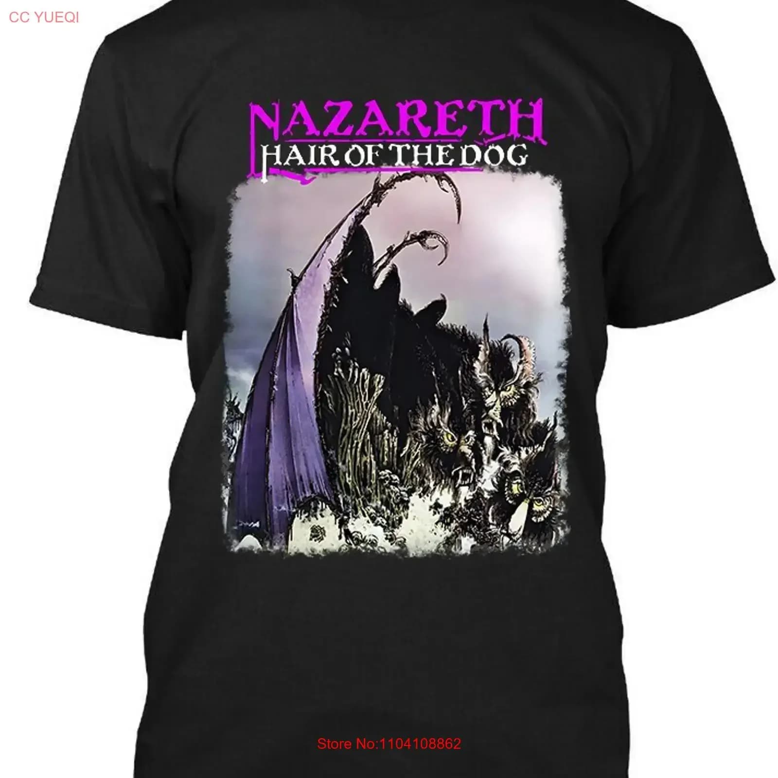 Nuova Edizione Limitata T-shirt Nazareth Hair of the Dog con Logo Musicale Inglese, Taglie S-4XL, Vintage Lavata, Leggermente Morbida ed Elegante