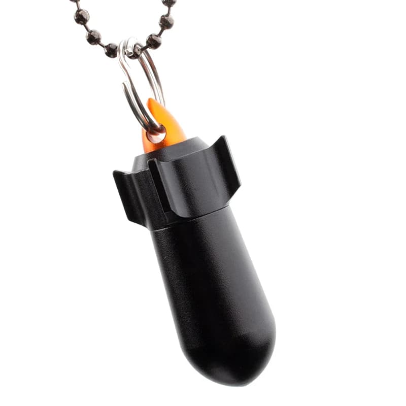 dirrkxa di Mini Aluminum Alloy Pin Holder Waterproof Portable Folder Keychain for Vitamin Fish Oils