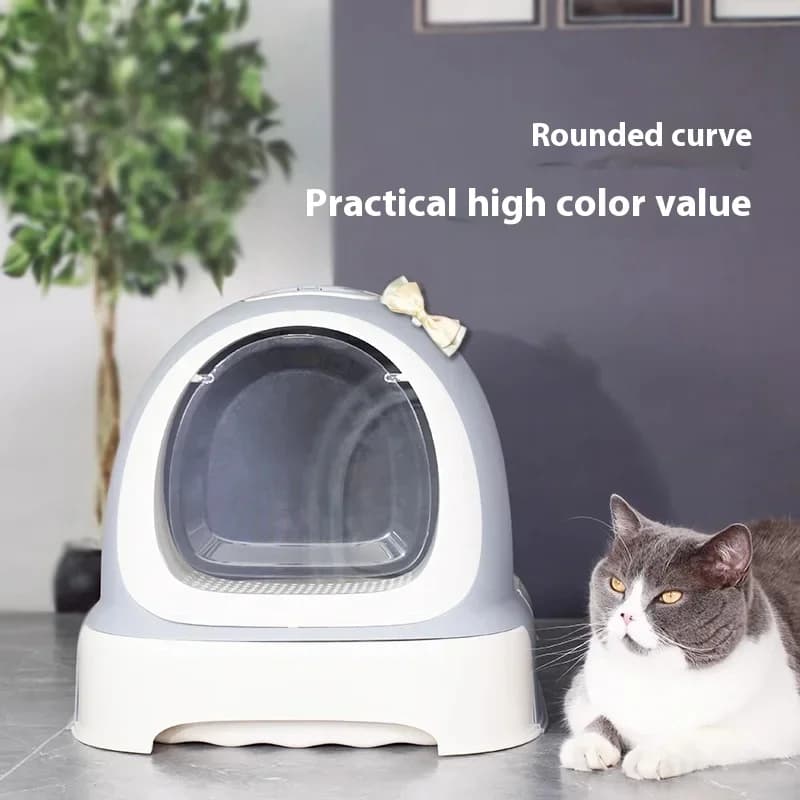 Cassetta lettiera Meika-cat, completamente chiusa e antispruzzo, cassetto oversize, toilette per gatti, forniture per animali di grandi dimensioni