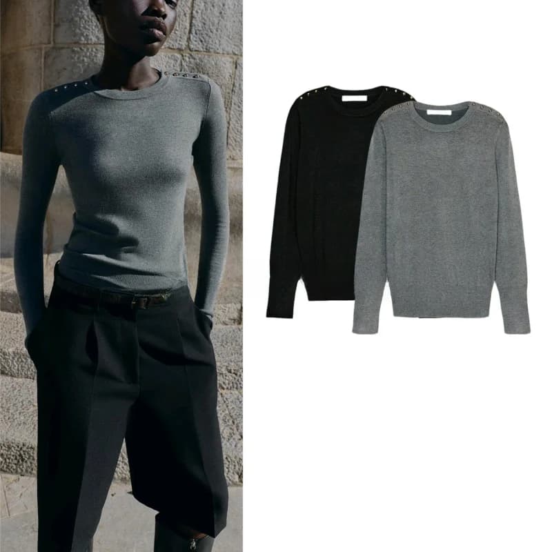 Nuova Felpa Invernale da Donna con Cappuccio, Maniche Lunghe, Collo Tondo, in Maglia a Punto Piatto, Casual, in Fibra di Poliestere
