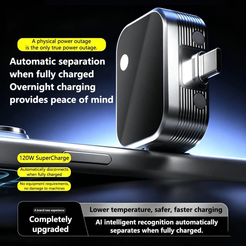 X6 Full Power Breaker Type-C Adapter 120W Fast Charging AI Powered Recognition Smart Auto Power-off Phone Charge Separator
