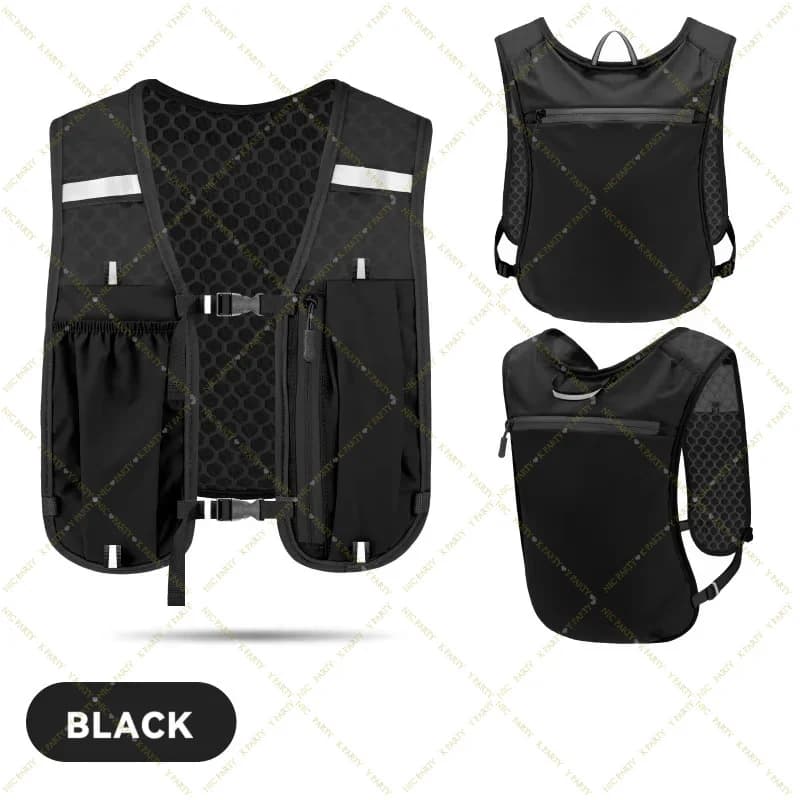 Marathon Trail Running Vest Portable Lightweight Hiking Vest Backpack Reflective Hydration Water Bladderr Pack with Phone Pocket