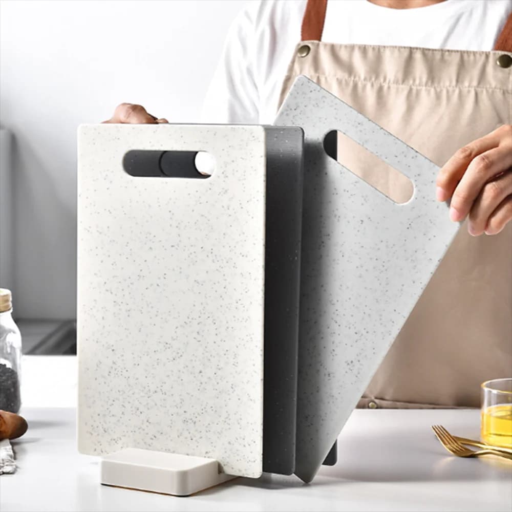 4 pz/set Marmorizzazione Tagliere con Supporto Tagliere Per Alimenti In Plastica Da Cucina Antiscivolo Anti Batterio Tagliere