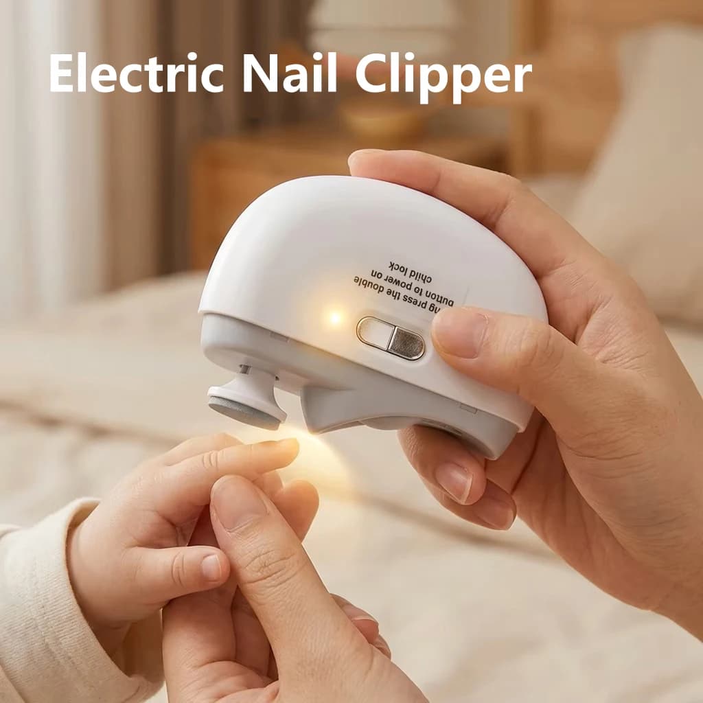 Electric nail cutter for smoothing and polishing with light automatic nail cutter, rechargeable nail cutter for adult children manicure