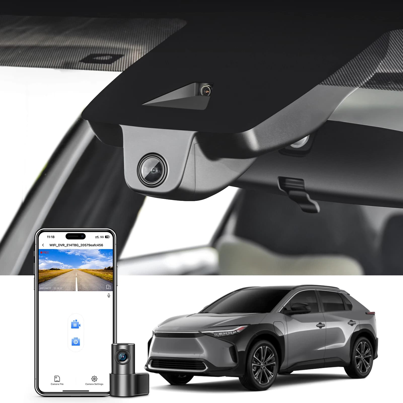 Mangoal 4K Car DVR Dash Cam per Toyota BZ4X, Registratore Auto 2023-2026 con WiFi, APP, GPS, Visione Notturna HD