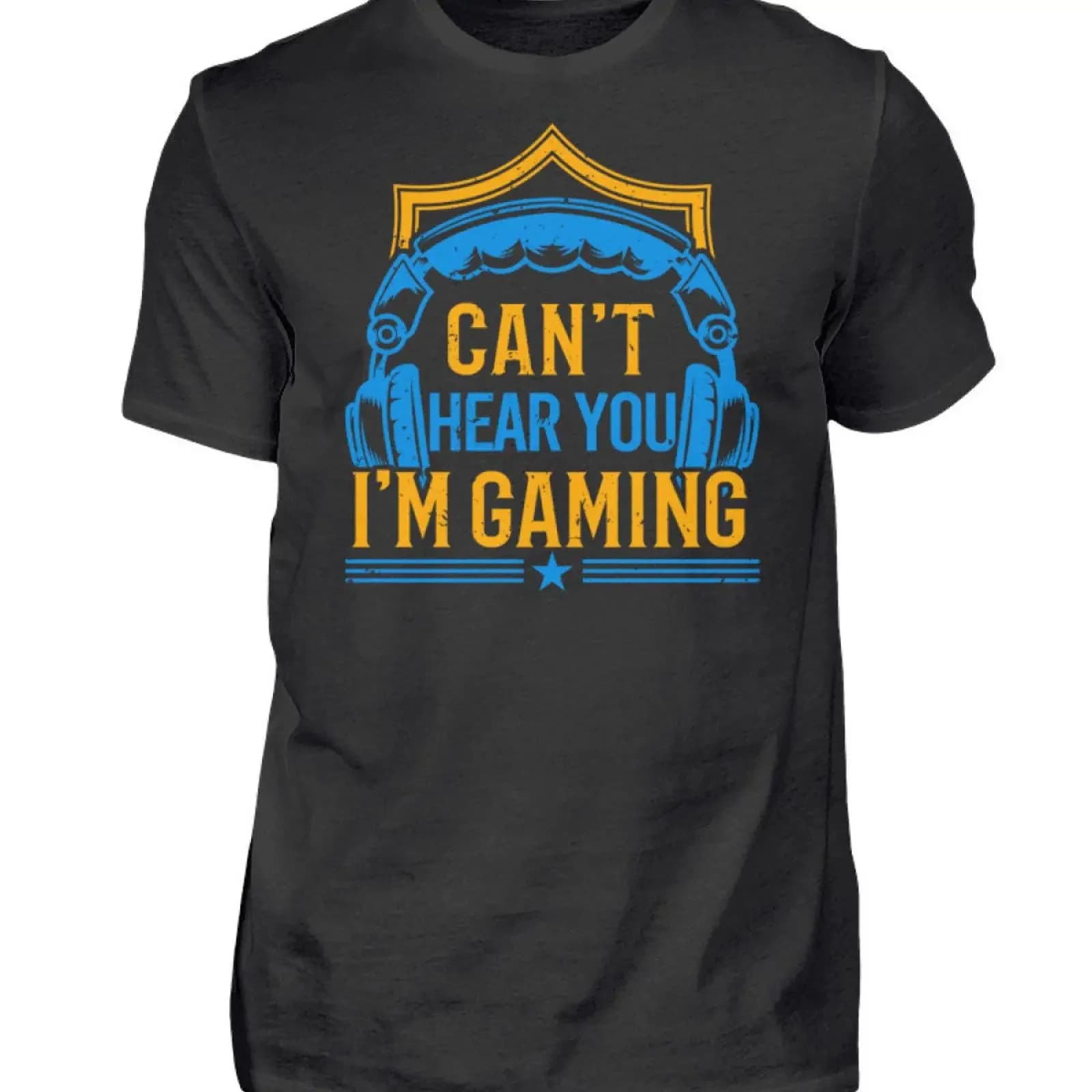 Maglietta 'Cant Hear You In Gaming' per Gamer, Headset da Uomo, Abbigliamento Vintage Lavato di Design, Top per Uso Quotidiano con Grafica