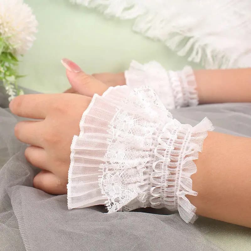 Detachable Fake Arm Sleeves For Women Floral Embroidery Fake Cuffs Bridal Wedding Female Blouse DIY Accessories
