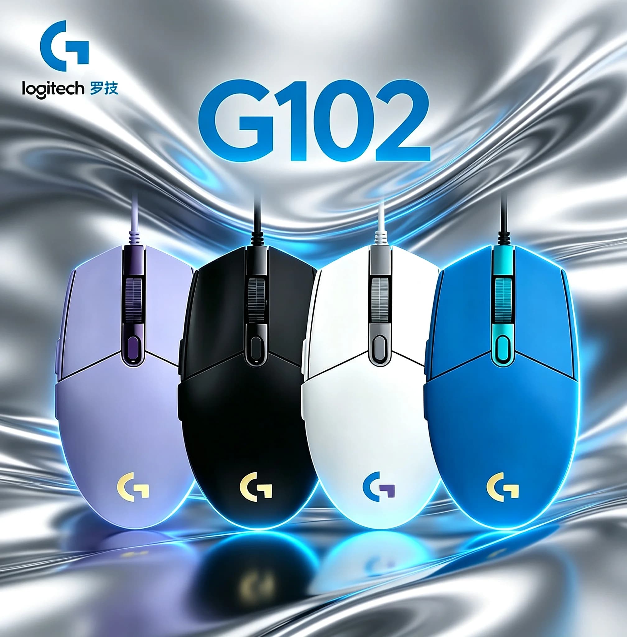 High Response Logitech G102 Wired Gaming Mouse RGB Backlit 8000DPI Ergonomic USB Mice For Laptop Desktop Gaming