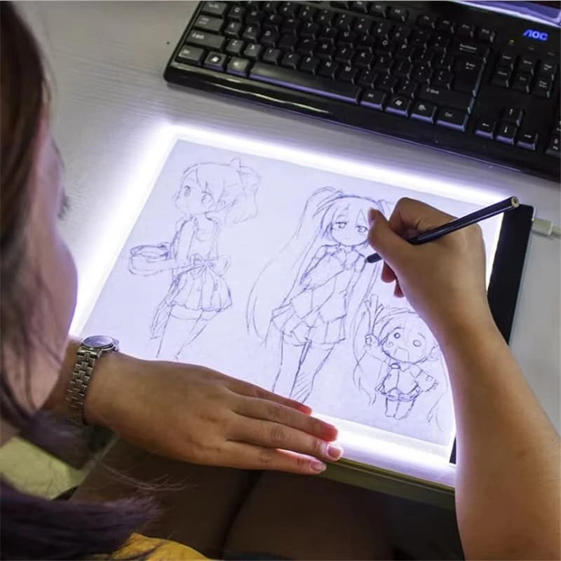 Tavoletta Luminosa LED Dimmerabile A3/A4/A5, Lavagna Luminosa per Disegno, Protezione Occhi, Pad USB per Copia, per Pittura Diamante 5D, Educazione Bambini