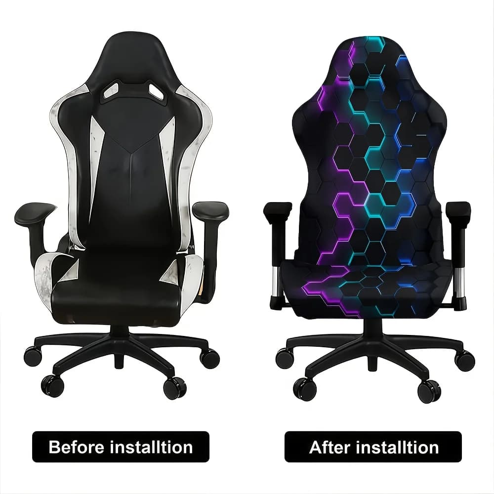 Copertura Luminosa per Sedia da Gaming, Decorazione per la Casa, Fodera Elastica in Poliestere per Sedia da Gioco Reclinabile