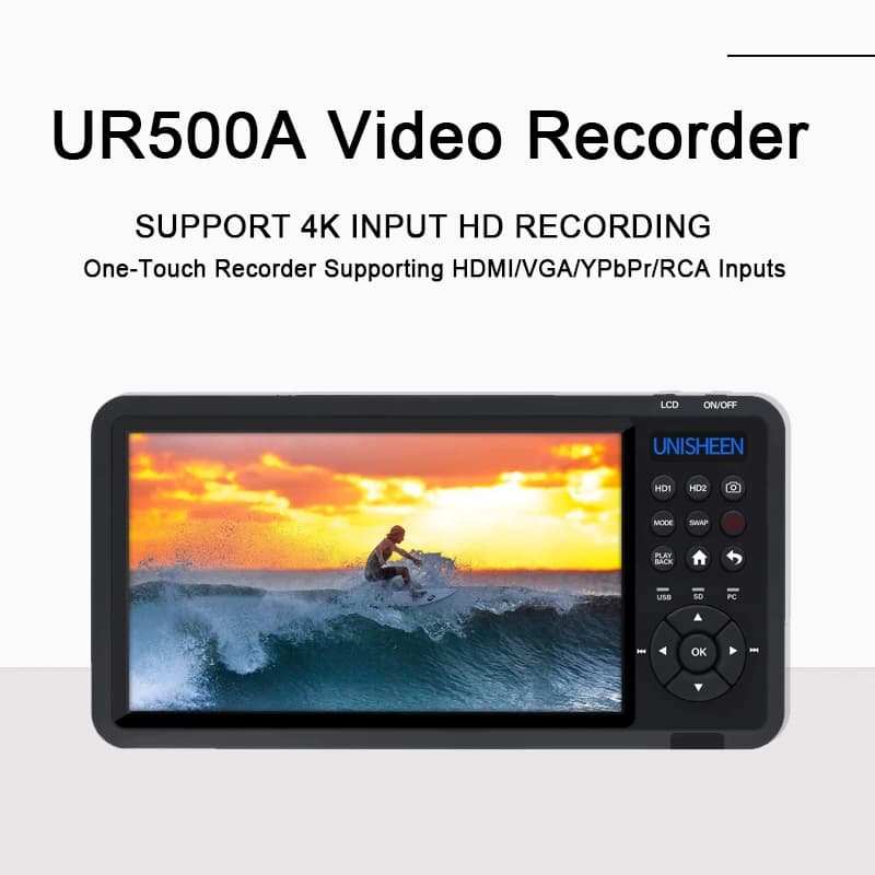 UR500A HD Video Capture Box 2 Channel HDMI Picture-in-Picture Video Recorder with Screen MP4 Support SD Card U Disk Storage 10
