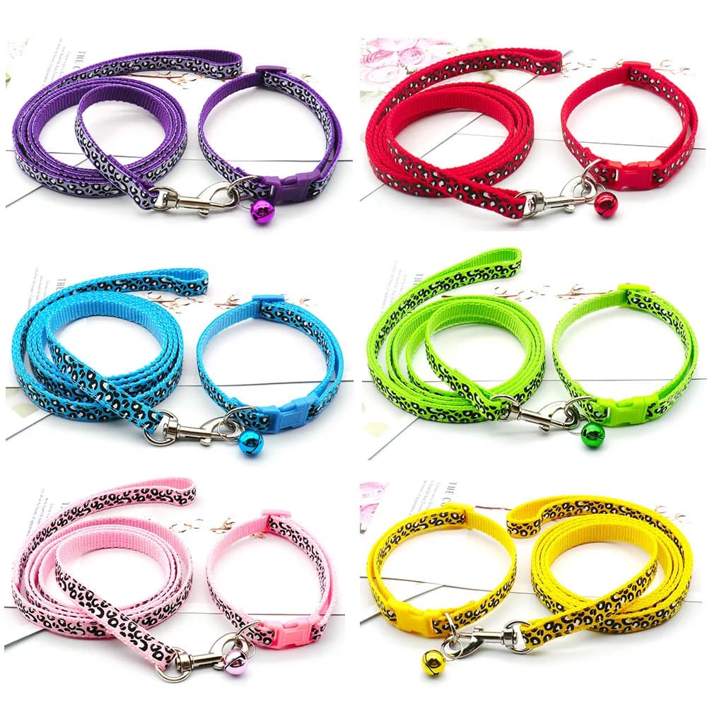 1 pz bel guinzaglio e collare per cani Set 1.2M per cucciolo gatto trazione corda collare per cani imbracatura durevole camminare forniture per animali domestici anti-perso