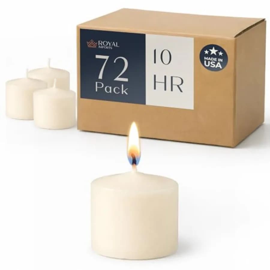 Candele Votive Senza Profumo per Centrotavola Matrimoniali, Confezione di Cera Anti-Goccia per Feste, Aromaterapia, Devozione, Decorazione Casa