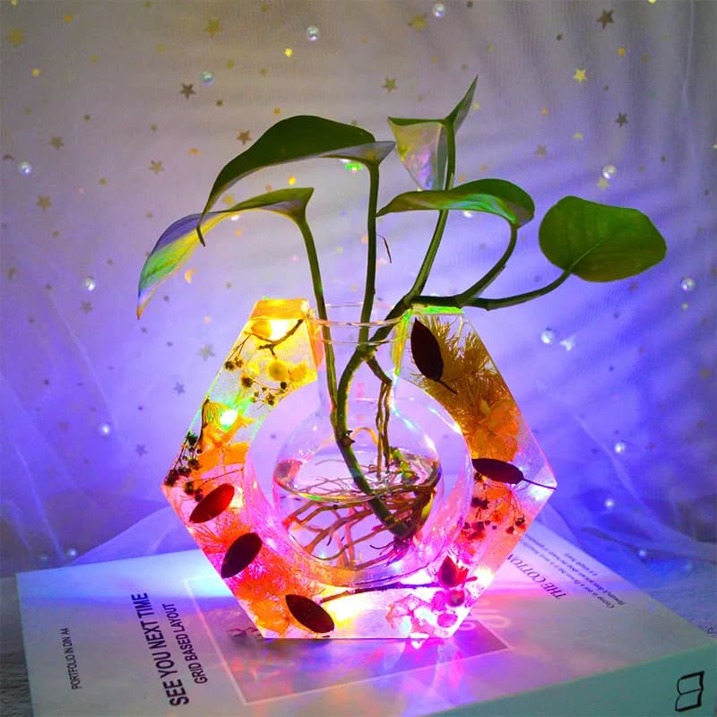 Supporto per fiori idroponico fai-da-te Stampo in resina epossidica Supporto per vaso Piante acquatiche coltivate Supporto idroponico Stampo in silicone Decorazione della casa