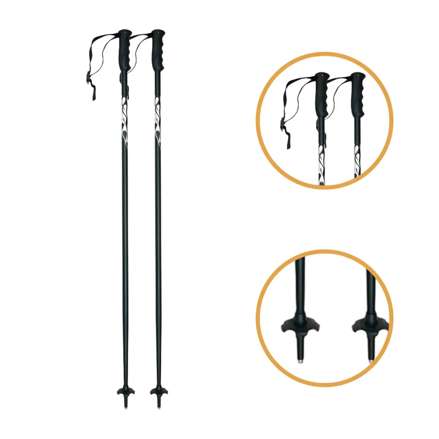 1 pair of ski poles Ski poles Snowboard poles Light aluminium alloy