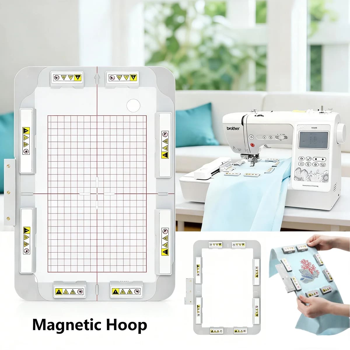 6x9.8inch Magnetic Hoop For PFAFF Creative Icon Husqvarna Viking Ruby Royale Topaz Etc Embroidery Machine Metal Embroidery Frame