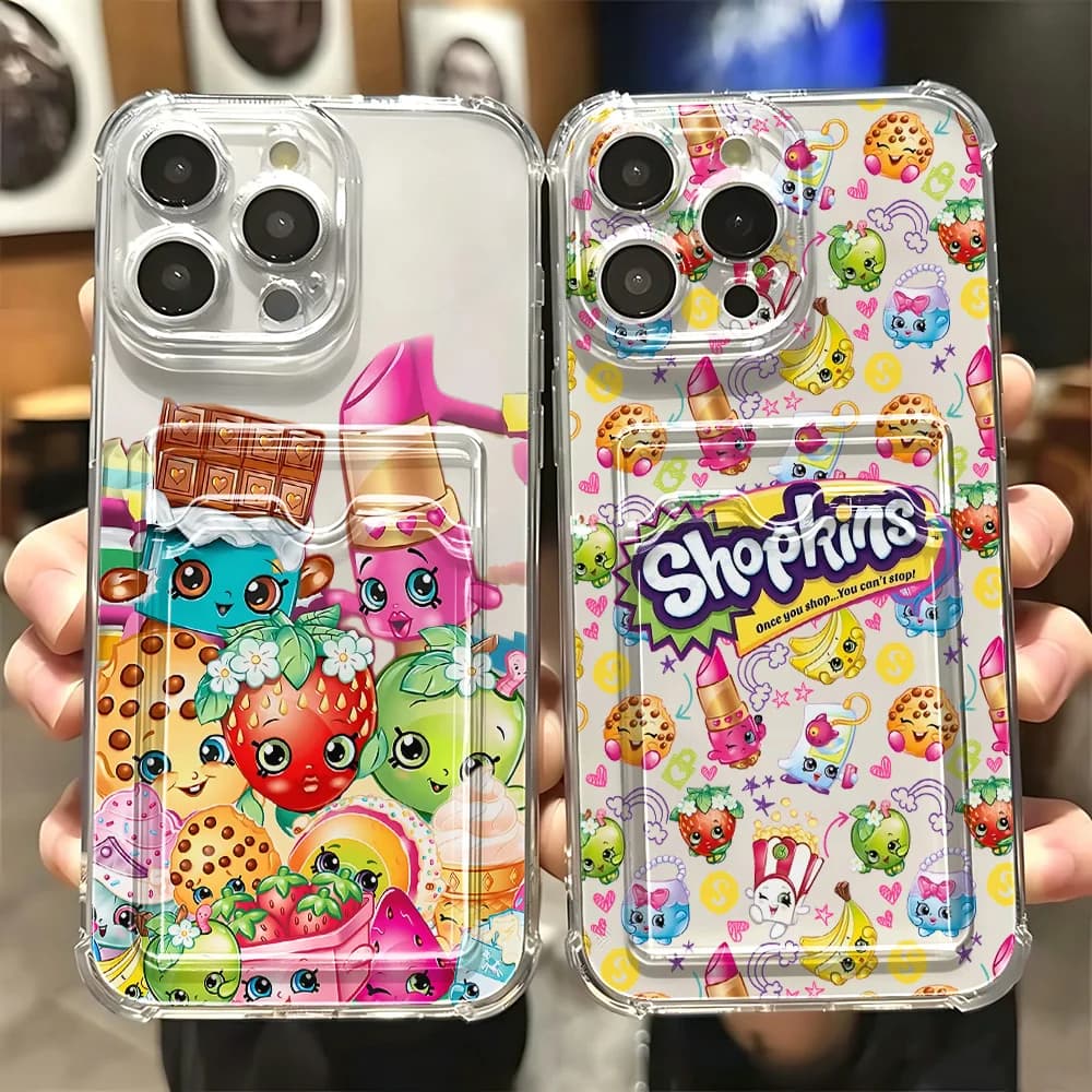 Cute Toys S-Shopkins Card Hold Phone Case For Xiaomi 13 12 12T 11 Lite Poco M5 M4 X5 X4 X3 Pro NFC 4G 5G Anti-fall Clear Cover