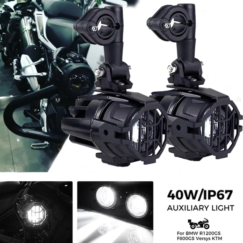 Luci ausiliarie di guida universali per BMW DUCATI KAWASAKI HONDA SUZUKI Lampada frontale per moto impermeabile