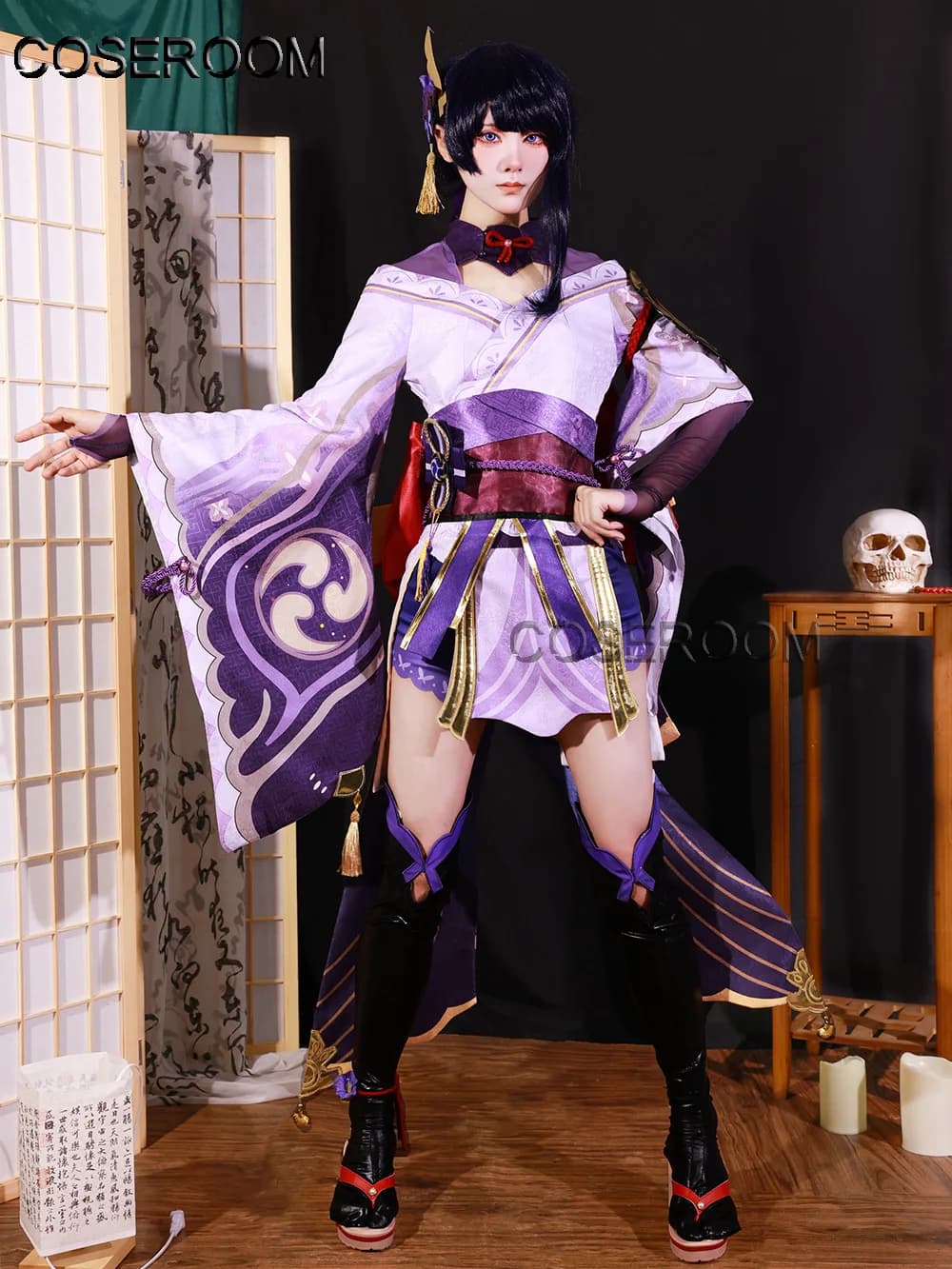 Costume Cosplay 3D di Raiden Shogun Beelzebul dal Gioco Genshin Impact, Outfit per Halloween, Carnevale, Anime, Comic Con, Uniforme per Giochi di Ruolo