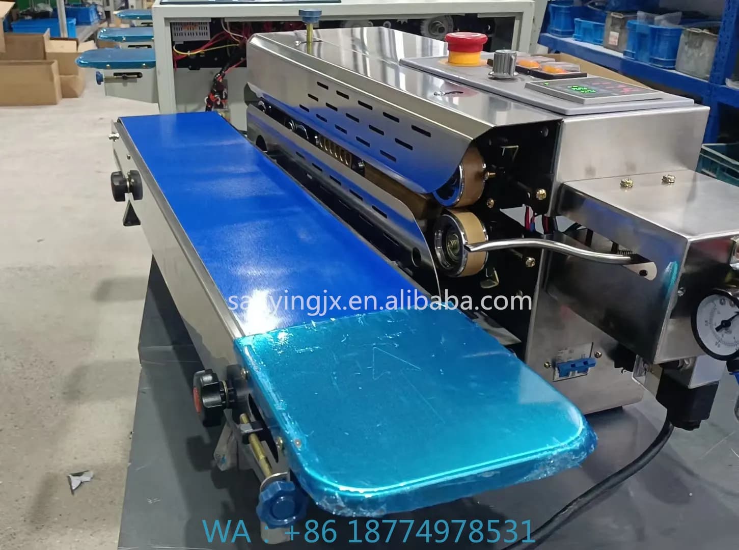 Sigillatrice continua per sacchetti di plastica a filo FR770G-Q Macchina per sigillare il riempimento di gas di azoto Fascia termica