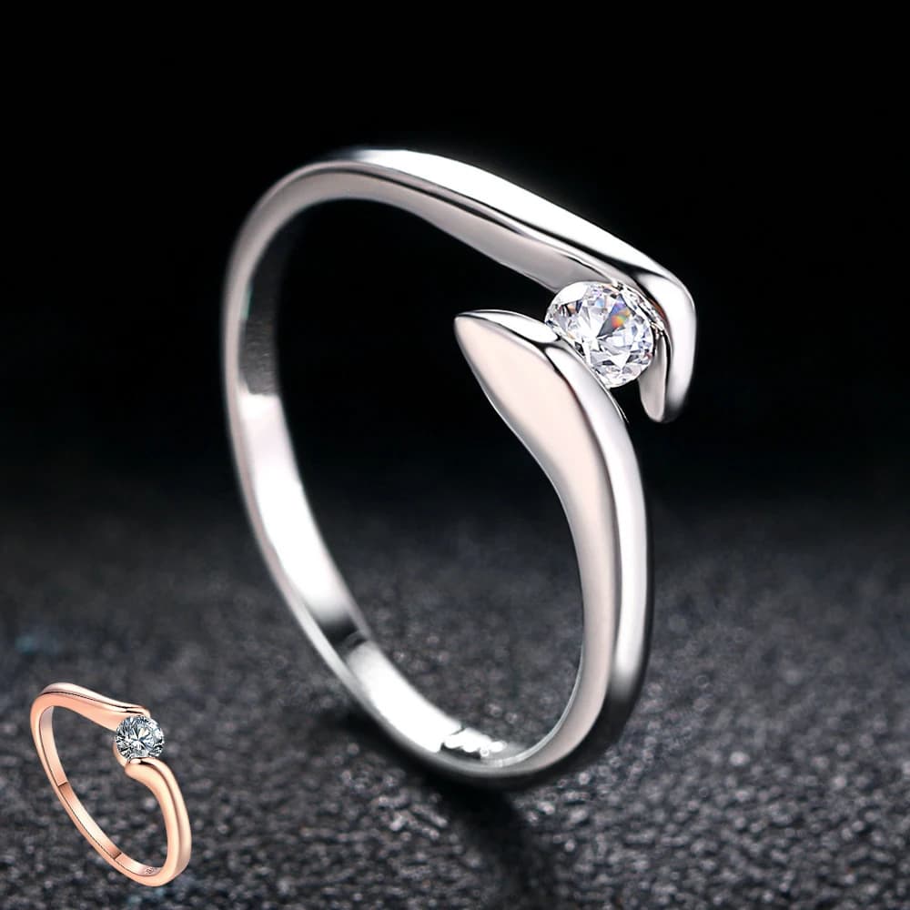 Double Fair Zirconia Engagement Rings For Bride Women Wedding Jewelry For Female Promise Rings Finger Accessories Gift DFR198