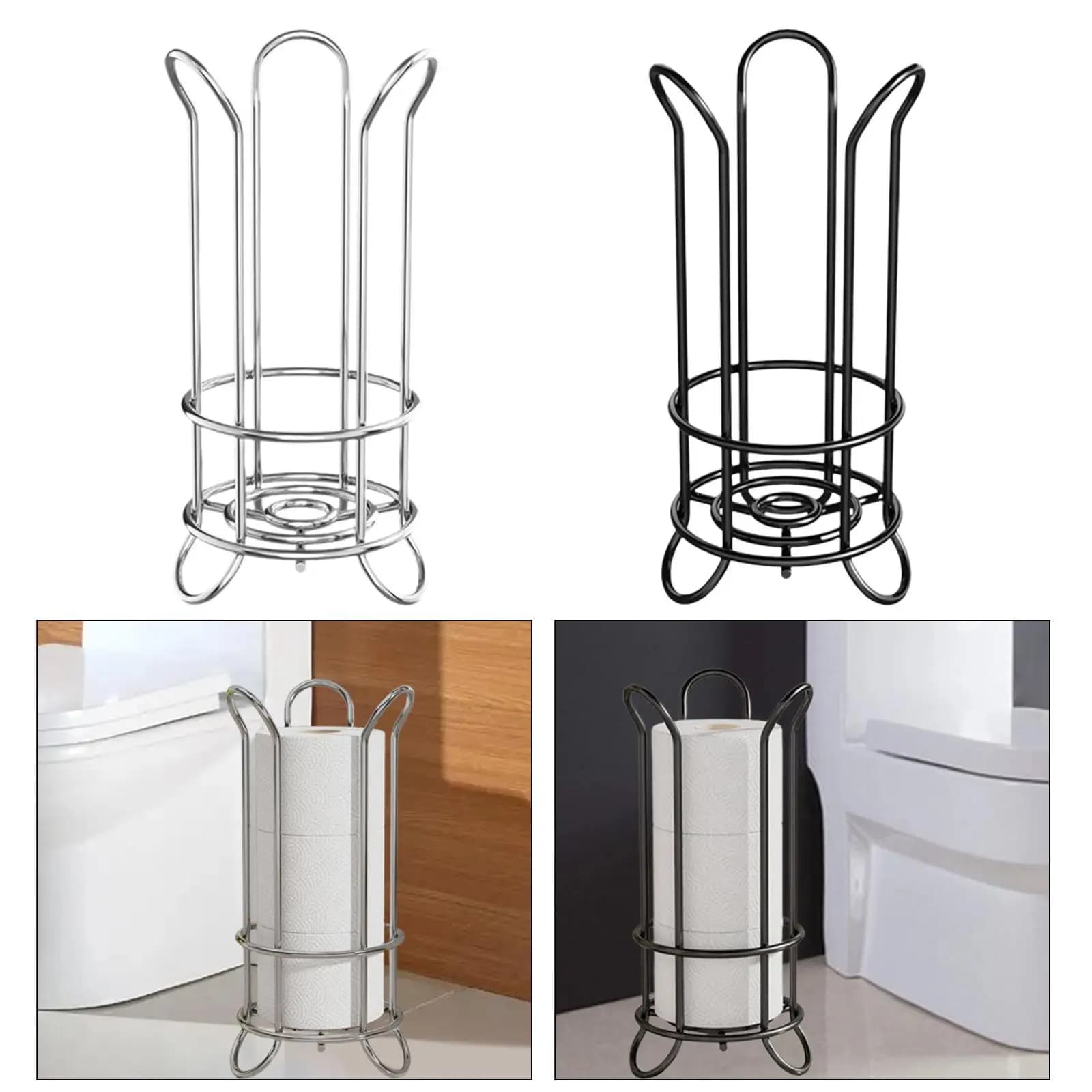 Portarotolo Compatto Decorativo Moderno, Organizzatore per Carta Igienica, Supporto per Bagno, Cucina e Lavanderia in Stile Rustico