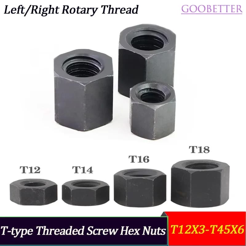 1-10 pezzi Vite trapezoidale con dado esagonale Dente sperone/Dente contatore T12-T45 Varie dimensioni disponibili per la tua selezione