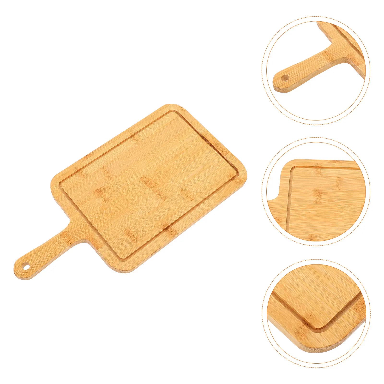 Tagliere per Pizza in Phyllostachys Pubescens, Multifunzione, Antiscivolo, per Uso Domestico, Vassoio per Pane, Accessorio da Cucina per Servire Bistecche