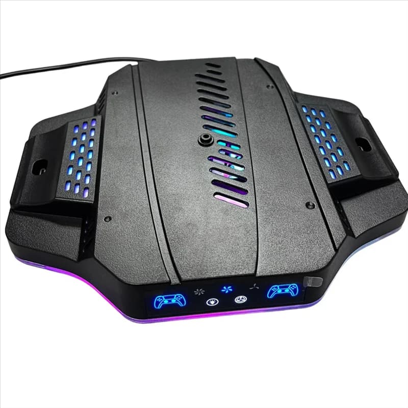 Dock di raffreddamento per console di gioco N75R per PS5 Slim con caricatore per gamepad portatile con luce ambientale colorata RGB