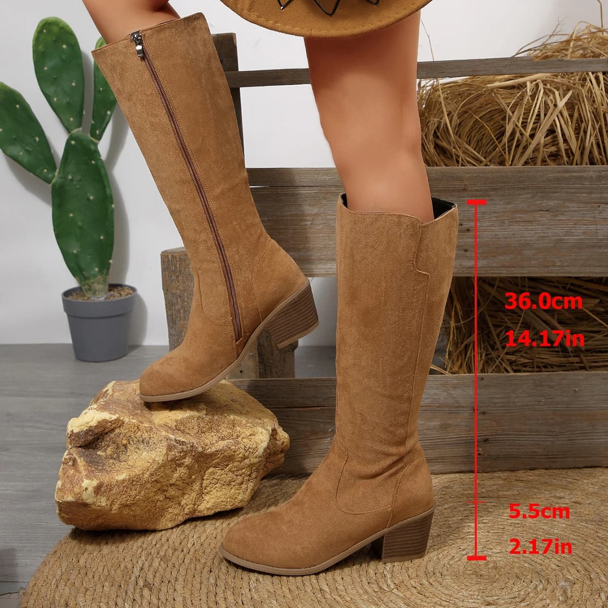 Stivaletti da donna a punta Stivaletti alti al ginocchio con cerniera laterale in pelle scamosciata moda Autunno Inverno Stivaletti lunghi eleganti sexy per donna