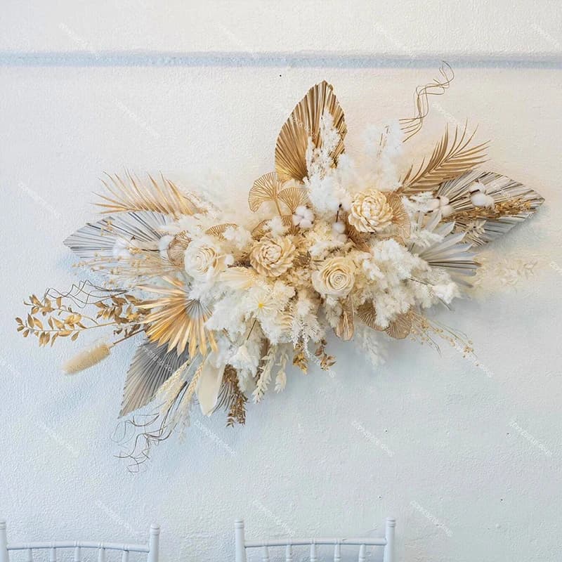 Pampa Erba Artificiale Rosa Floreale Foglia di Palma Artificiale Fai da Te Fiore di Nozze Decorazione Della Parete Wed Arch Sfondo Disposizione Decor